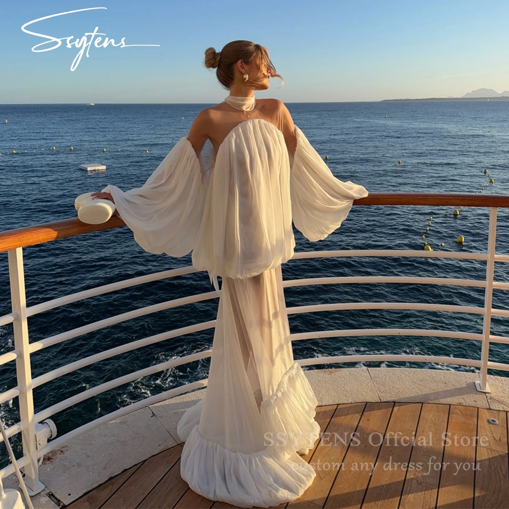 SSYTENS Elegant Puff Sleeve Wedding Dress Long Sleeves Bride Dress Customized Celebrity Gowns See Through Chiffon Bridal Dresses
SSYTENS Elegant Puff Sleeve Wedding Dress Long Sleeves Bride Dress Customized Celebrity Gowns See Through Chiffon Bridal Dresses