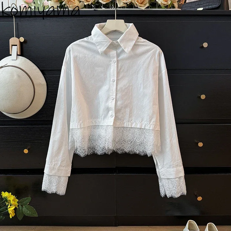 Sweet Lace Woman 2025 Shirts Blouses Fake Two Piece Blusas Mujer Lapel Long Sleeve Clothing Single Breasted Ropa Mujer Camisas
Sweet Lace Woman 2025 Shirts Blouses Fake Two Piece Blusas Mujer Lapel Long Sleeve Clothing Single Breasted Ropa Mujer Camisas