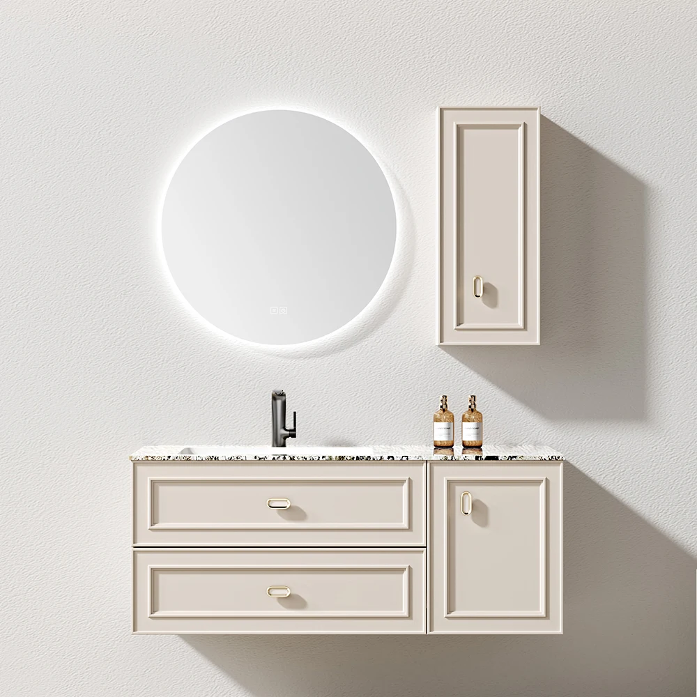Modern Style Wall Mounted Bathroom Cabinet With 18mm Artificial Carrara White Marble + Under Mounted Ceramic Basin for Bathroom
Modern Style Wall Mounted Bathroom Cabinet With 18mm Artificial Carrara White Marble + Under Mounted Ceramic Basin for Bathroom
