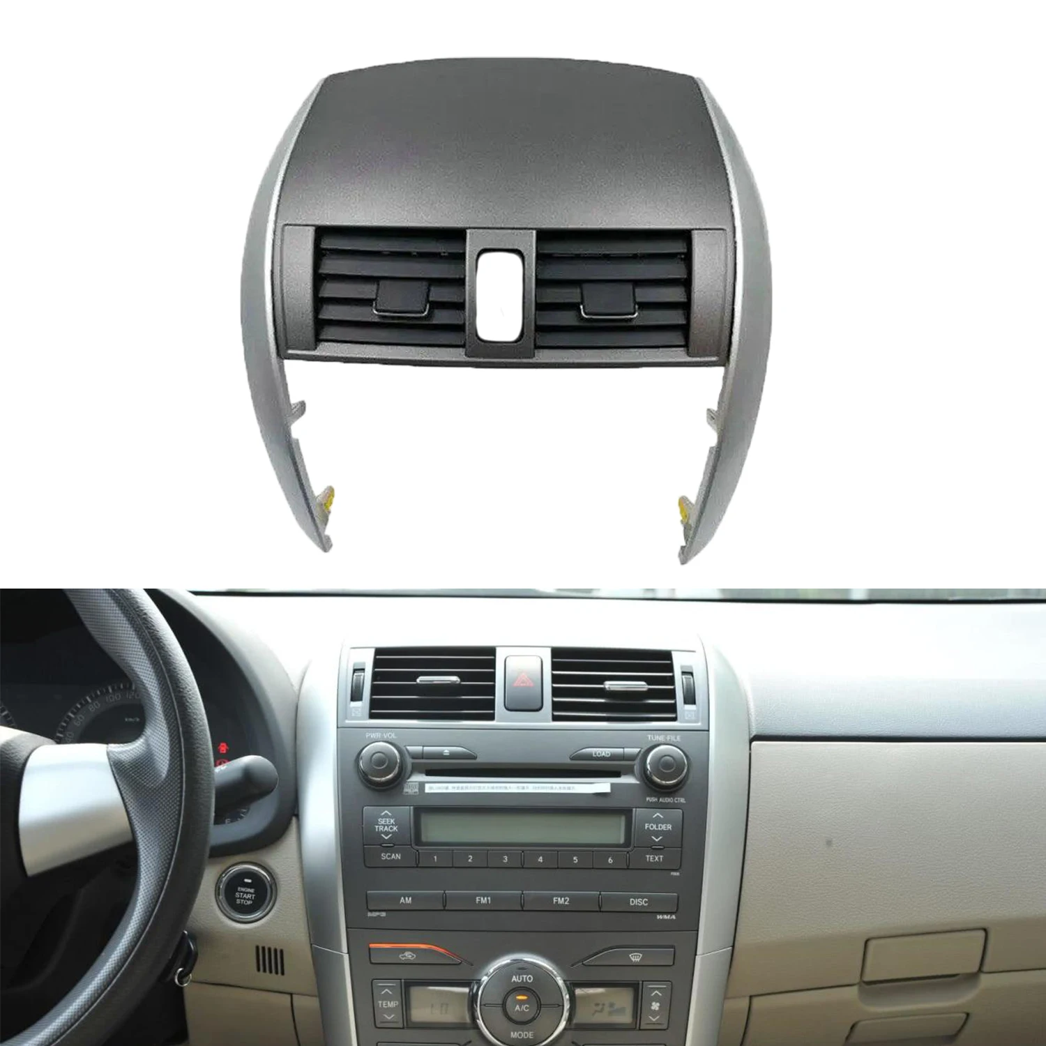 Car Center Dash A/C Outlet Air Vent Panel With Trim Strip For Toyota Corolla 2009 2010 2011 2012 2013 55670-02160
Car Center Dash A/C Outlet Air Vent Panel With Trim Strip For Toyota Corolla 2009 2010 2011 2012 2013 55670-02160