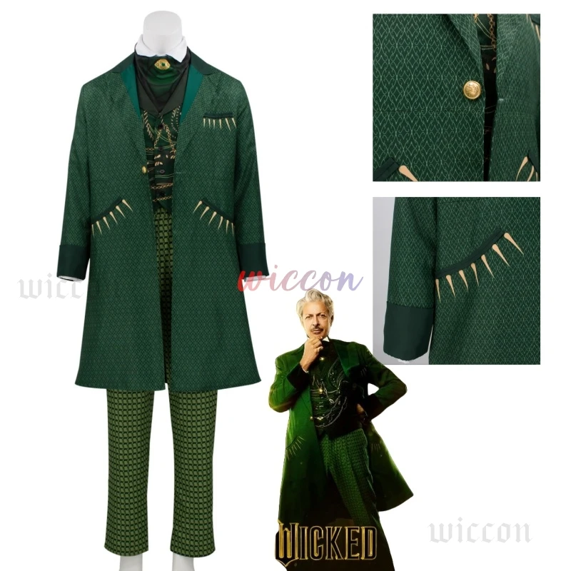 Movie Wicked Cosplay Men's Wizard Green Suit Jeff Men Goldblum Christmas Clothing Halloween suit New Year Costume
Movie Wicked Cosplay Men's Wizard Green Suit Jeff Men Goldblum Christmas Clothing Halloween suit New Year Costume