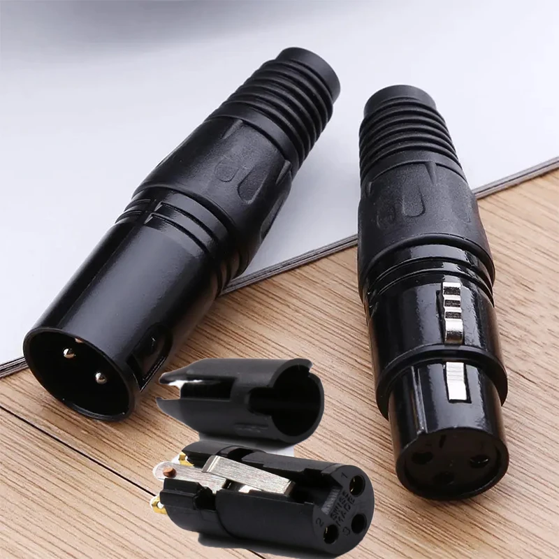 3-pin XLR Connector Pure Copper Gold Plated Male(Female) XLR Plug Balance Connector Microphone Audio Cable XLR Plug
3-pin XLR Connector Pure Copper Gold Plated Male(Female) XLR Plug Balance Connector Microphone Audio Cable XLR Plug