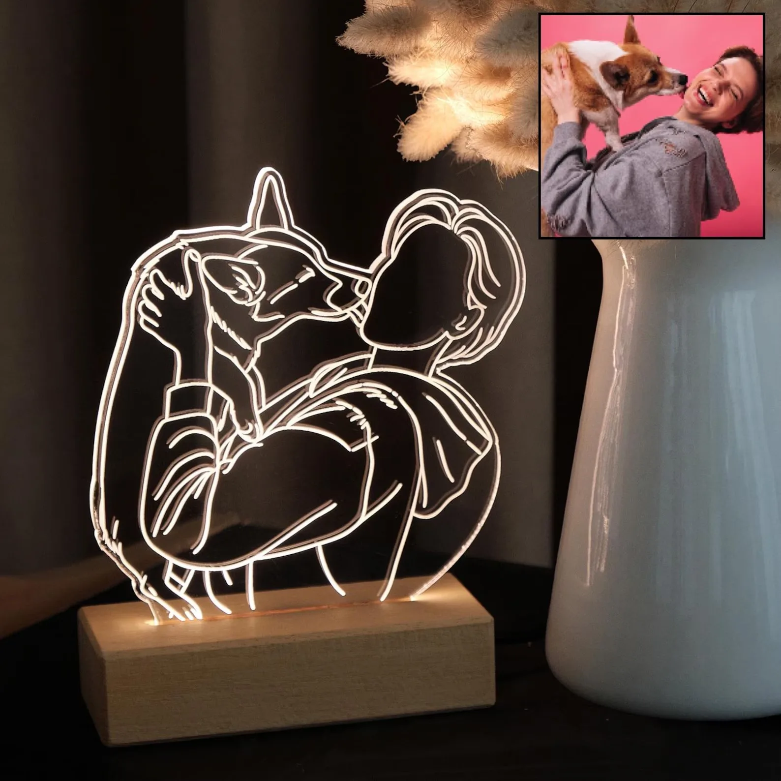 Personalized Acrylic Night Light Custom Portraits of People and Pets 3D Photo Desktop LED Light Creative Gifts for Pet Owners
Personalized Acrylic Night Light Custom Portraits of People and Pets 3D Photo Desktop LED Light Creative Gifts for Pet Owners