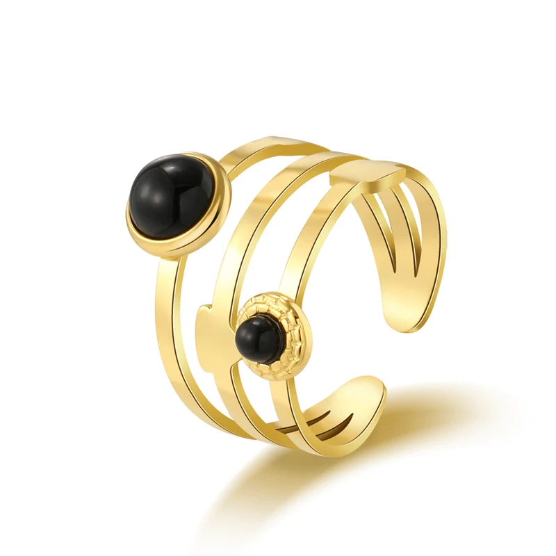 Stainless Steel Rings for Women Natural Stone Gold Plated Stainless Steel Openwork Open Ring Trend Jewelry Party Jewelry
Stainless Steel Rings for Women Natural Stone Gold Plated Stainless Steel Openwork Open Ring Trend Jewelry Party Jewelry