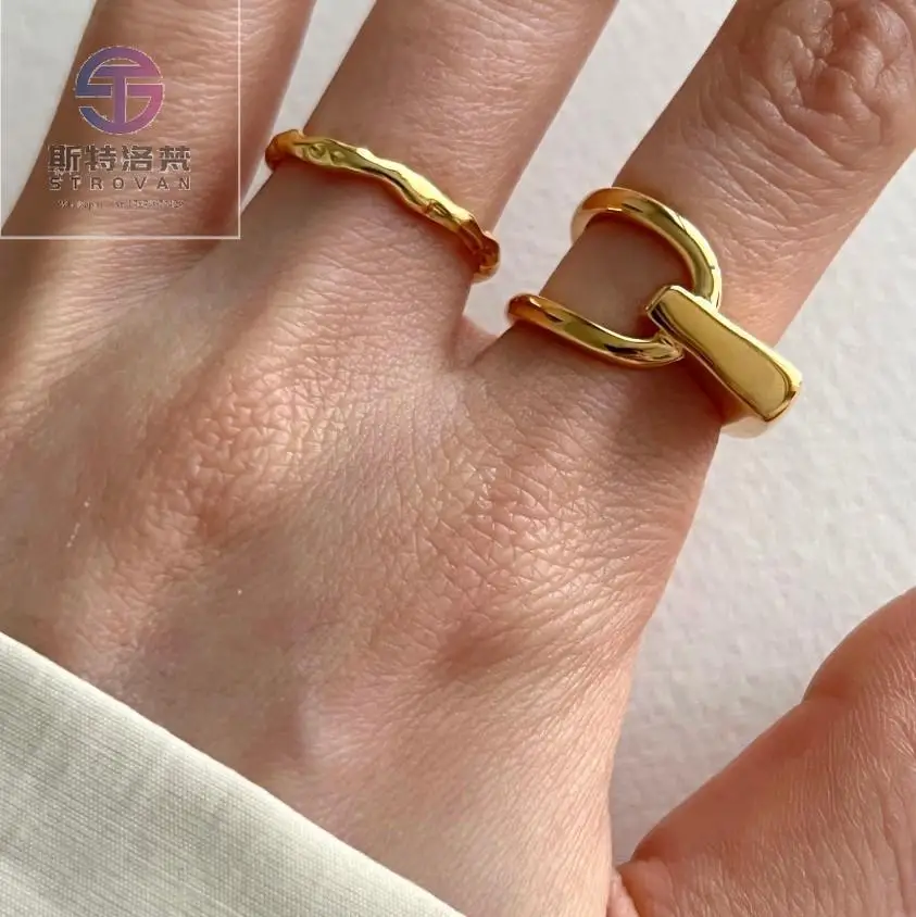 Fashion Jewelry 925 Silver Heavy Simple Geometric Ring for Women 18K Gold Plated 925 Sterling Silver Open Gold Rings for Men
Fashion Jewelry 925 Silver Heavy Simple Geometric Ring for Women 18K Gold Plated 925 Sterling Silver Open Gold Rings for Men