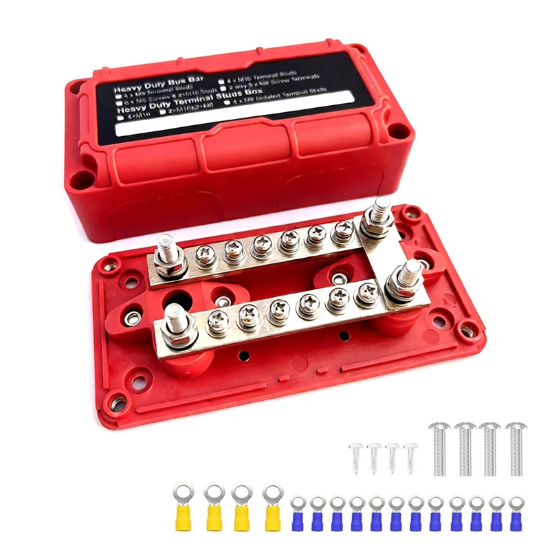 12 Way 300A High Current Waterproof Bus Bar 4XM6 and 12XM4 For RV Automotive Wiring Mod Power Distribution Block