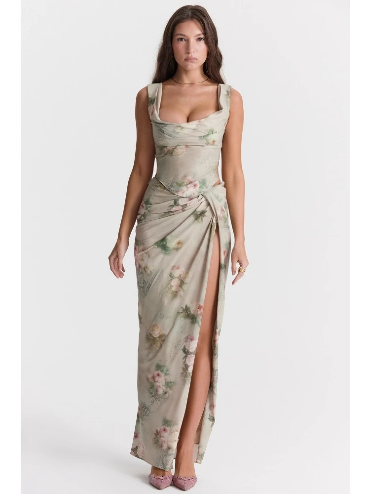 Sexy French Style Tied Top with Tight Chest and Waist Design, High Slit Dinner Party Dress, Club Party Long Dress, Two-piece Set
Sexy French Style Tied Top with Tight Chest and Waist Design, High Slit Dinner Party Dress, Club Party Long Dress, Two-piece Set