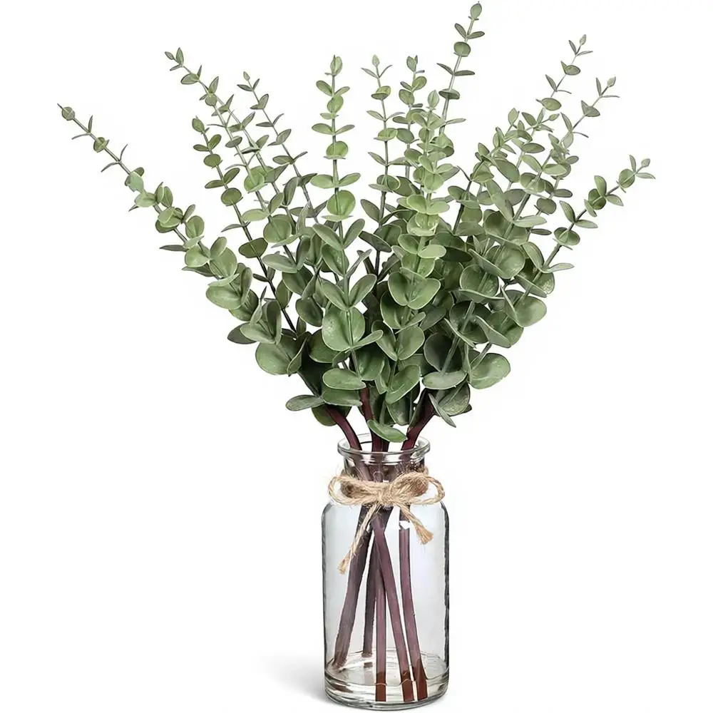 17.5 Artificial Eucalyptus Stems in Glass Vase with White Seeds, Sage Green Centerpiece for Home and Wedding Decor
17.5 Artificial Eucalyptus Stems in Glass Vase with White Seeds, Sage Green Centerpiece for Home and Wedding Decor