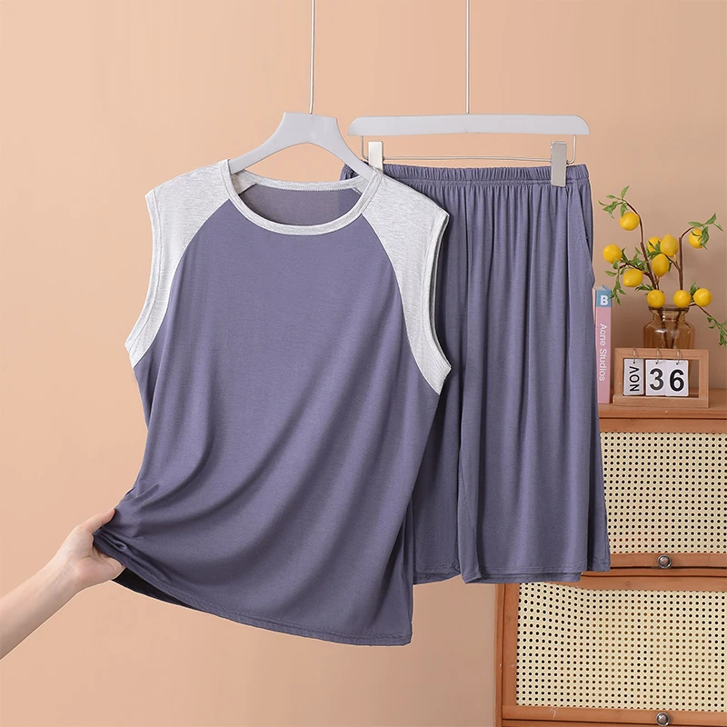 Men's Modal Tank Top Shorts Pajamas Set Casual Home Wear Summer Loose Sleepwear Two-Piece Suit Comfortable Breathable Lightwe...
Men's Modal Tank Top Shorts Pajamas Set Casual Home Wear Summer Loose Sleepwear Two-Piece Suit Comfortable Breathable Lightwe...