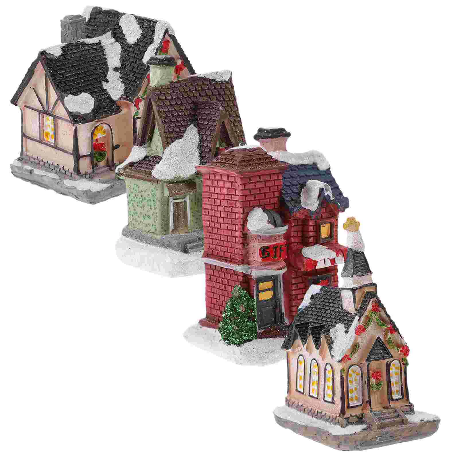4 Pcs Christmas Glowing House Xmas Party Decor Resin Luminous Adorn Office Ornament
4 Pcs Christmas Glowing House Xmas Party Decor Resin Luminous Adorn Office Ornament