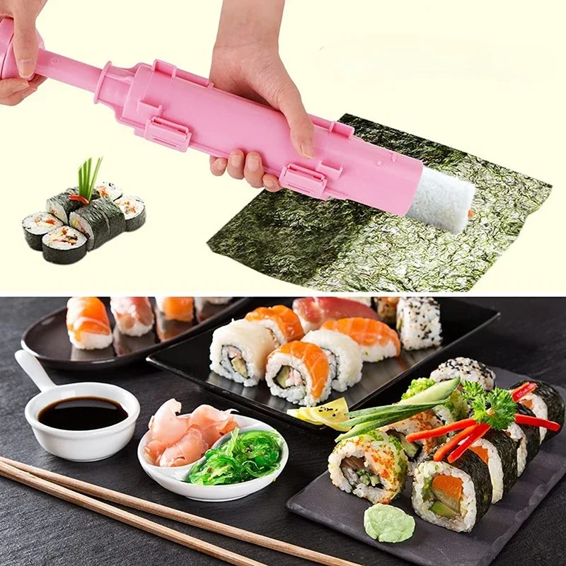 Newest Quick DIY Sushi Maker Set Machine Rice Mold Bazooka Roller Kit Vegetable Meat Rolling Tool DIY Kitchen Tools
Newest Quick DIY Sushi Maker Set Machine Rice Mold Bazooka Roller Kit Vegetable Meat Rolling Tool DIY Kitchen Tools