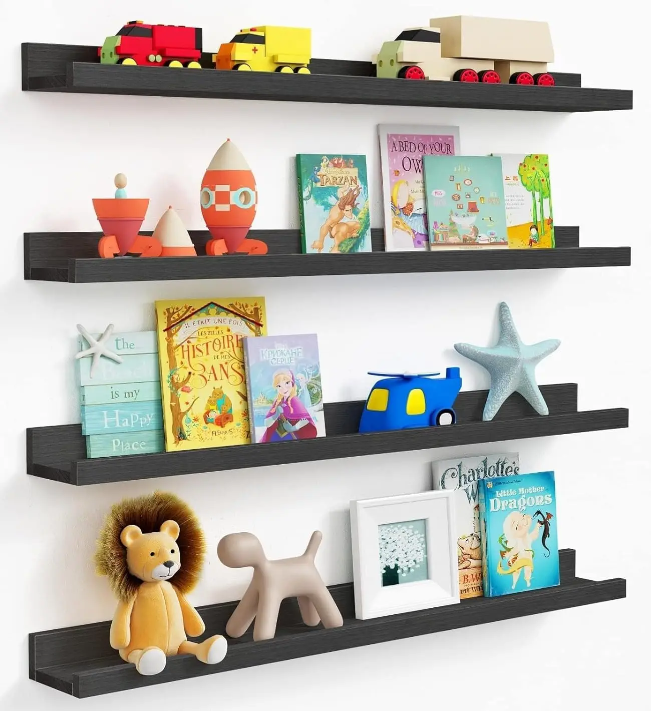Black Picture Ledge Shelf 4-Pack, 36 Inch Floating Shelves for Wall with Lip Edge, Extra Long Wood Hanging Wall Shelf f
Black Picture Ledge Shelf 4-Pack, 36 Inch Floating Shelves for Wall with Lip Edge, Extra Long Wood Hanging Wall Shelf f