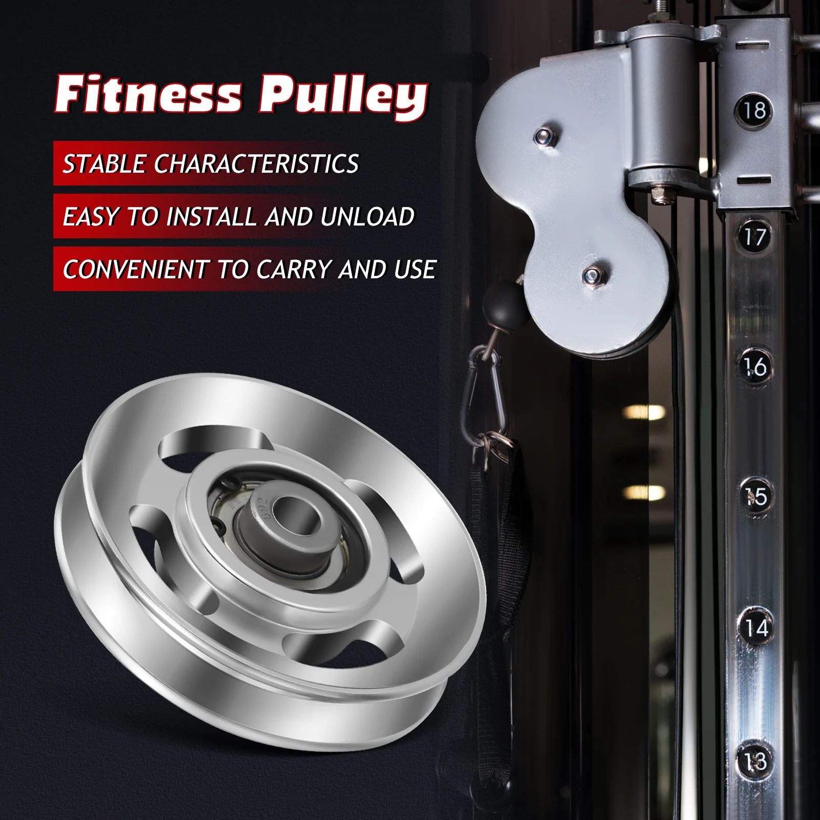 88mm Gym Pulley Aluminium Alloy Fitness Pulley Home Gym Attachments Part Exercise Strength Training Accessory Gym Accessories
88mm Gym Pulley Aluminium Alloy Fitness Pulley Home Gym Attachments Part Exercise Strength Training Accessory Gym Accessories