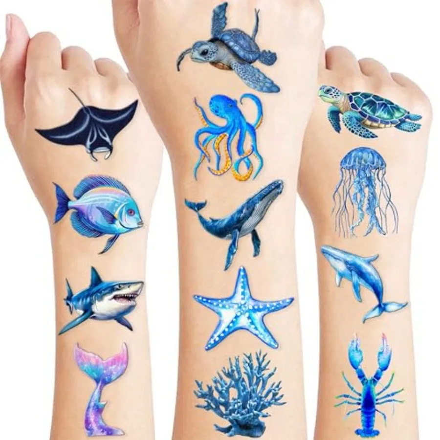 96 PCS Pre-Cut Ocean Animal Temporary Tattoos - Sea Turtle Party Favors
96 PCS Pre-Cut Ocean Animal Temporary Tattoos - Sea Turtle Party Favors