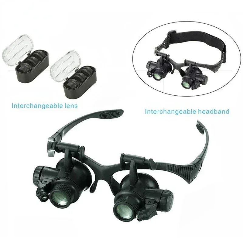 Magnifying Glasses, 2 LED Illuminated, Watch Repair Glasses, High Zoom Headband Eyewear
Magnifying Glasses, 2 LED Illuminated, Watch Repair Glasses, High Zoom Headband Eyewear