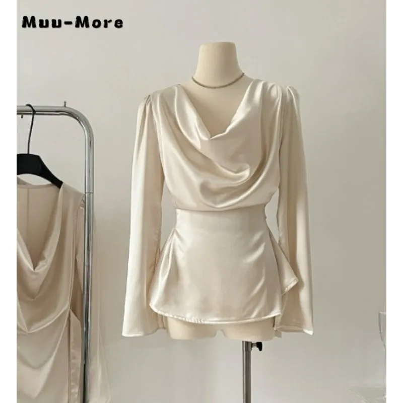 2023 Autumn WInter Luxury Style Loose FIt Solid Color Long Sleeve T-shirts Women's Elegant Causal Chic Soft Evening Tees Top
2023 Autumn WInter Luxury Style Loose FIt Solid Color Long Sleeve T-shirts Women's Elegant Causal Chic Soft Evening Tees Top