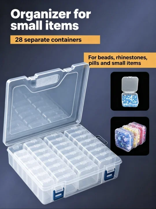 28/45 Grids Small Item Storage Box Durable Separated Compartments Bead Organizer For Home Craft Room
28/45 Grids Small Item Storage Box Durable Separated Compartments Bead Organizer For Home Craft Room