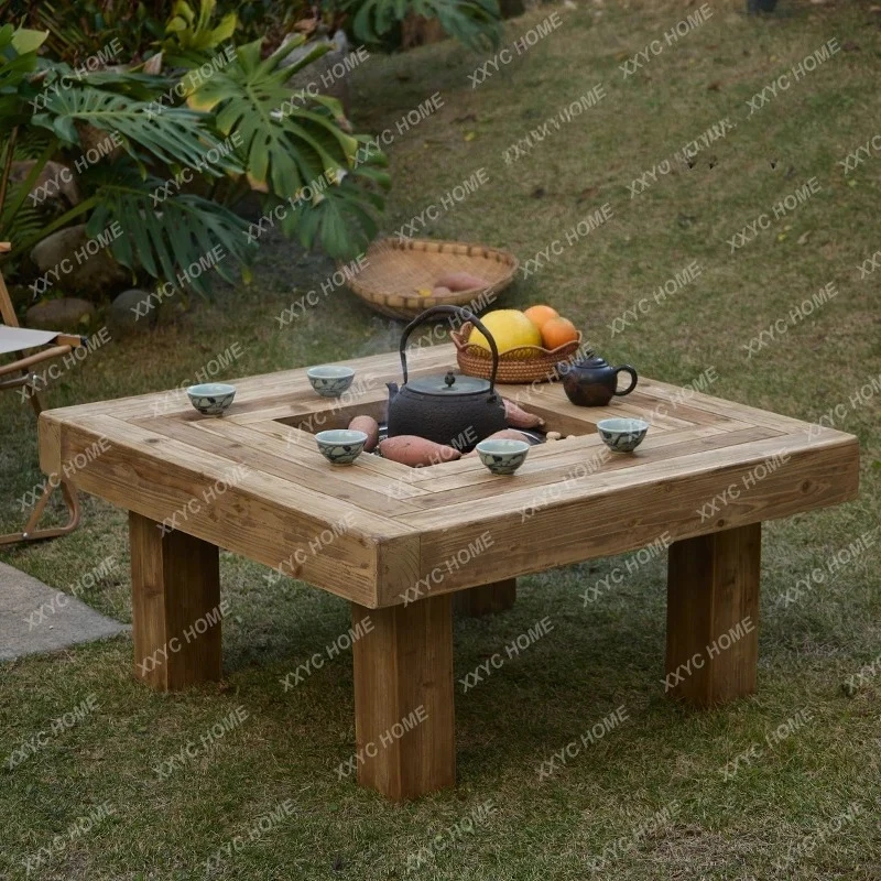 NN Solid Wood Square Stove Tea Table Balcony Household Fire Heating Low Table Retro Log Wind Coffee Table
NN Solid Wood Square Stove Tea Table Balcony Household Fire Heating Low Table Retro Log Wind Coffee Table