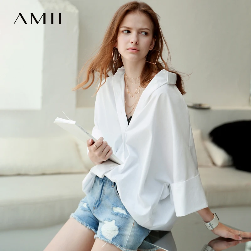 Amii Women's Cotton Shirt 2026 Summer New Lapel Loose Blouse Three Quarter Sleeve Simple Office Casual Shirt For Woman 12612035
Amii Women's Cotton Shirt 2026 Summer New Lapel Loose Blouse Three Quarter Sleeve Simple Office Casual Shirt For Woman 12612035
