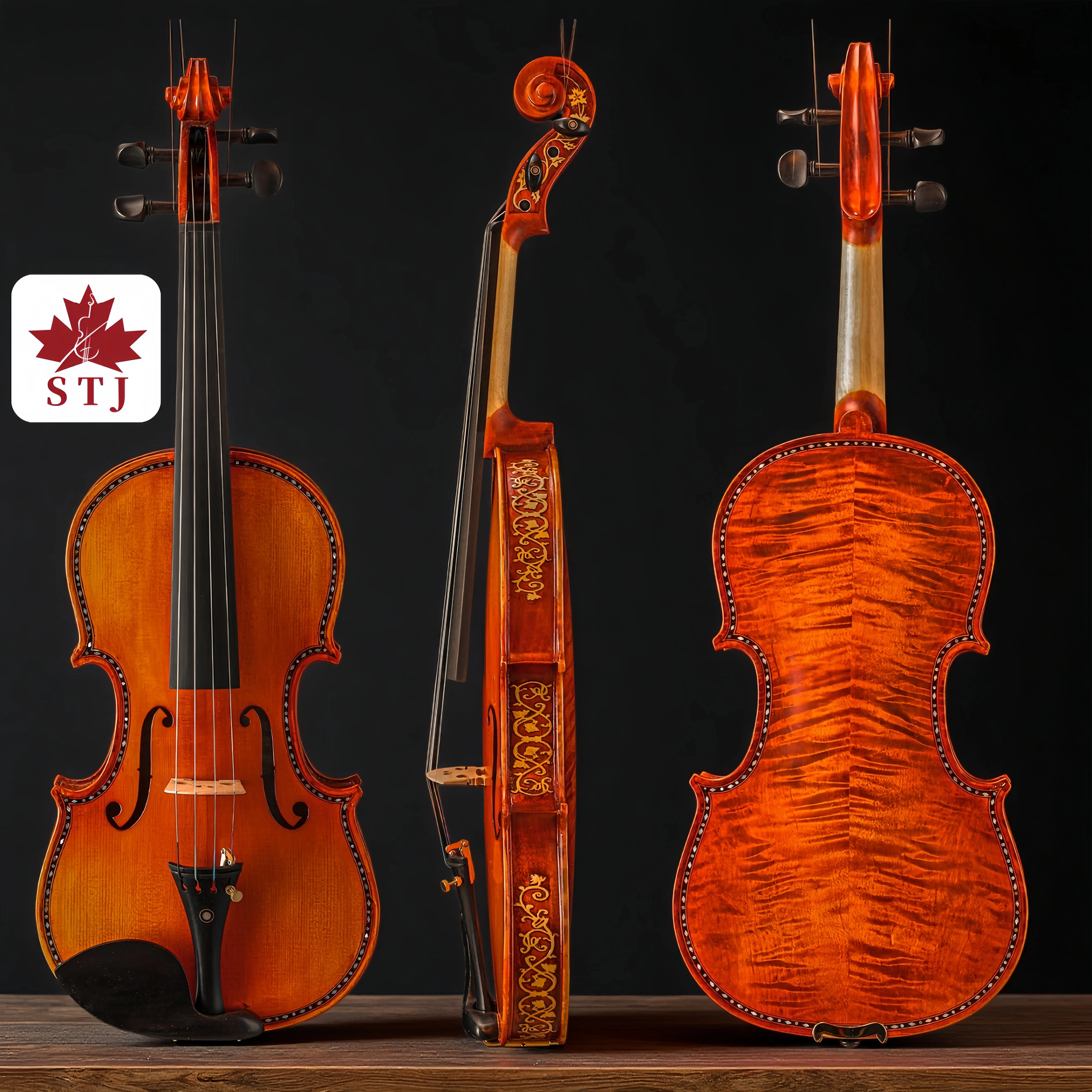 STJ Flame maple 4/4 Violin carving ribs and neck inlay nice shell fiddler European Wood Handmade Oil Varnish
STJ Flame maple 4/4 Violin carving ribs and neck inlay nice shell fiddler European Wood Handmade Oil Varnish