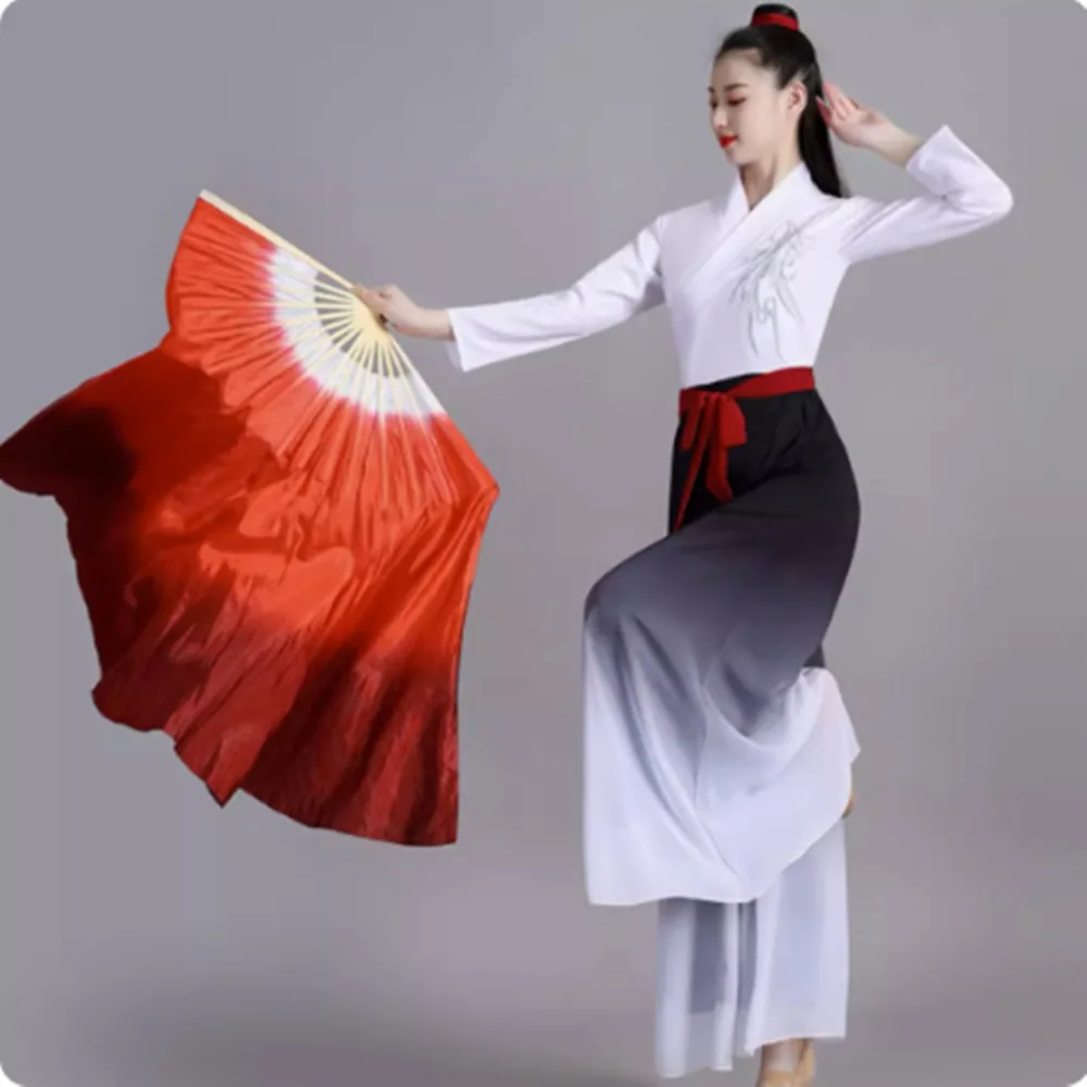 Wan Jiang Performance Costume for Women Ink-Wash Classical Chinese Folk Dance Practice Wear, Modern Flowy Fan Dance Outfit
Wan Jiang Performance Costume for Women Ink-Wash Classical Chinese Folk Dance Practice Wear, Modern Flowy Fan Dance Outfit