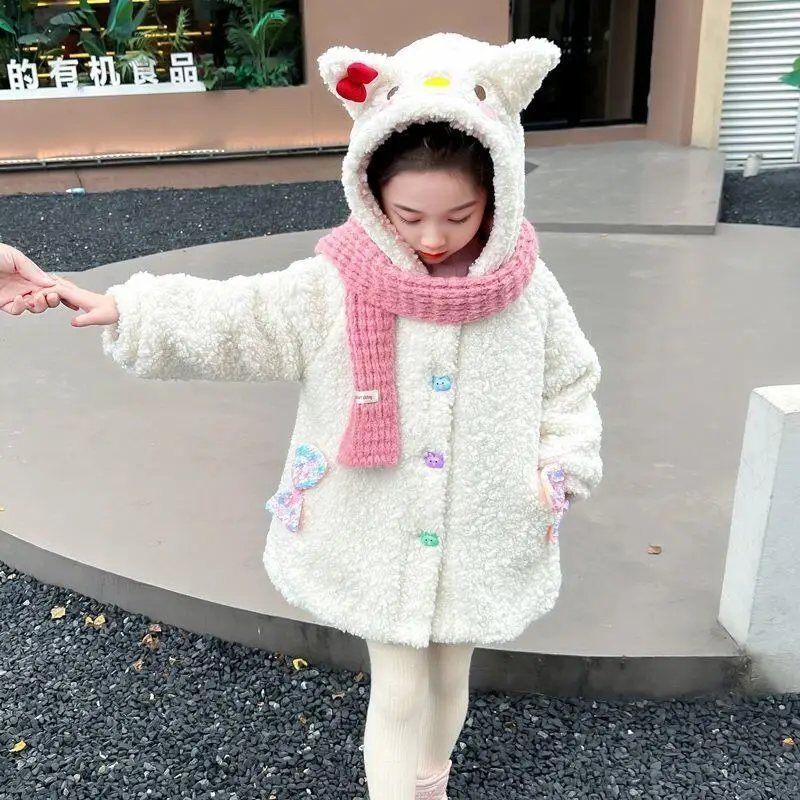 Sanrio Hello Kitty Winter Hooded Coat Fleece Lined Thick Girls Baby Autumn Winter New Fashionable Childrens Clothing Outerwear
Sanrio Hello Kitty Winter Hooded Coat Fleece Lined Thick Girls Baby Autumn Winter New Fashionable Childrens Clothing Outerwear