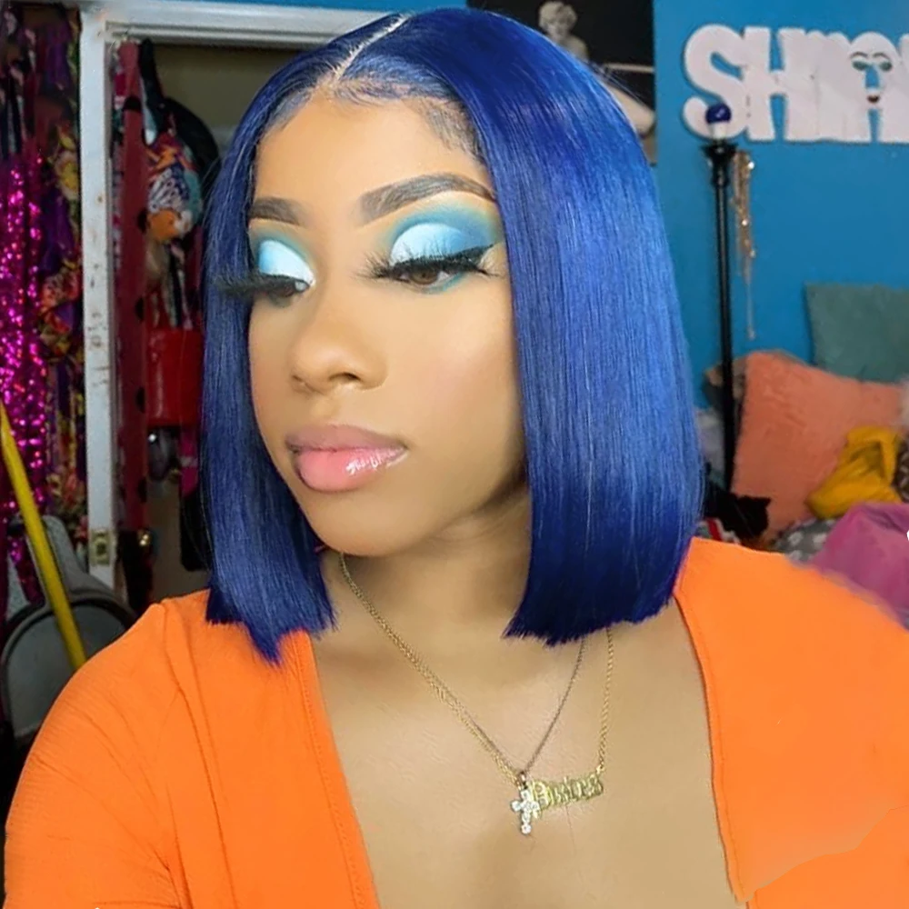 Blue Short Bob Wigs Human Hair 13×4 HD Lace Frontal Bob Human Hair Wigs 200% Density Straight Bob Wigs for Black Women
Blue Short Bob Wigs Human Hair 13×4 HD Lace Frontal Bob Human Hair Wigs 200% Density Straight Bob Wigs for Black Women