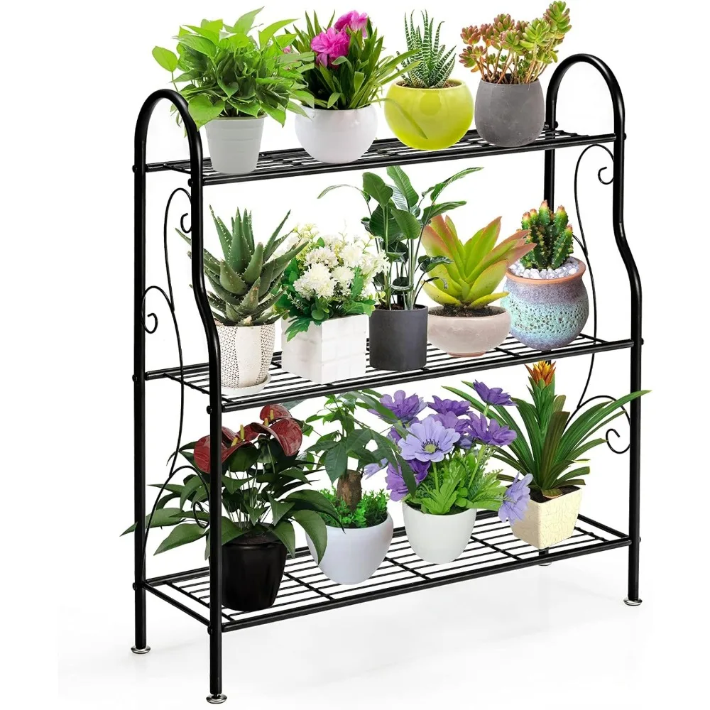 3-Tier Metal Plant Stand: Indoor/Outdoor Flower Pot Holder & Display Rack for Balcony, Patio, Garden, Room
3-Tier Metal Plant Stand: Indoor/Outdoor Flower Pot Holder & Display Rack for Balcony, Patio, Garden, Room