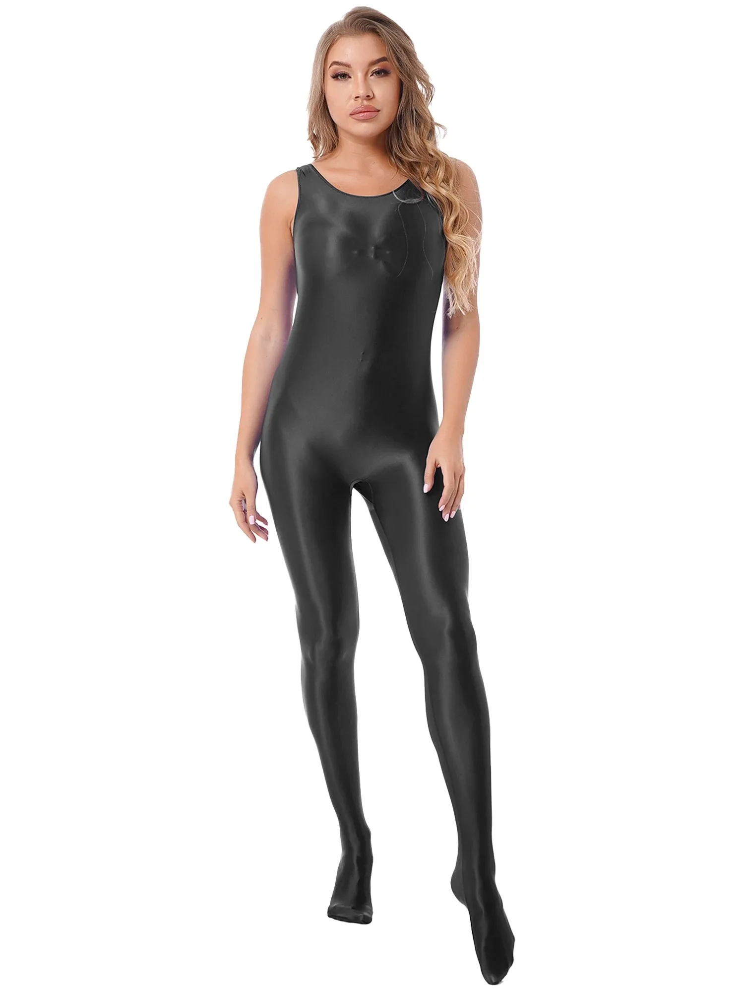 Womens Glossy Jumpsuit Long Sleeve Bodystocking Full Body Romper Nightwear Smooth Bodycon Rompers for Sports Gym Yoga Fitness
Womens Glossy Jumpsuit Long Sleeve Bodystocking Full Body Romper Nightwear Smooth Bodycon Rompers for Sports Gym Yoga Fitness