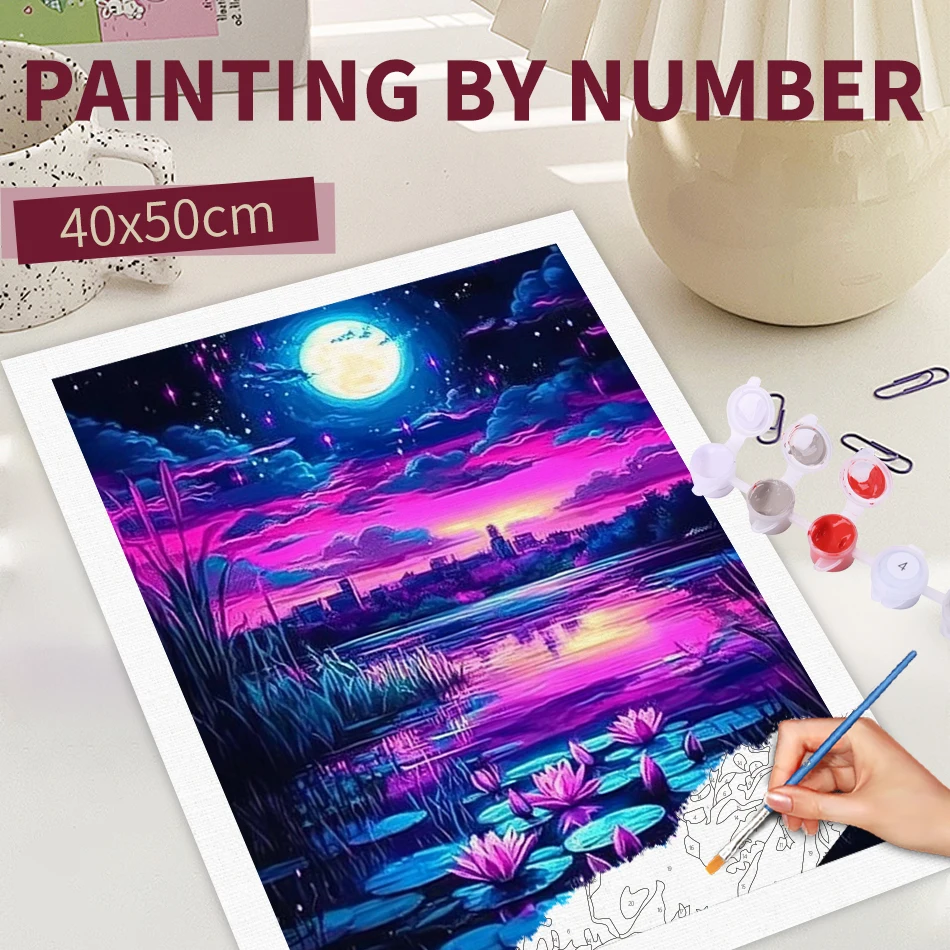 RUOPOTY Frame Diy Painting By Numbers Kit Picture Moon Night Drawing Coloring By Numbers For Adults Handicrafts Home Decors
RUOPOTY Frame Diy Painting By Numbers Kit Picture Moon Night Drawing Coloring By Numbers For Adults Handicrafts Home Decors