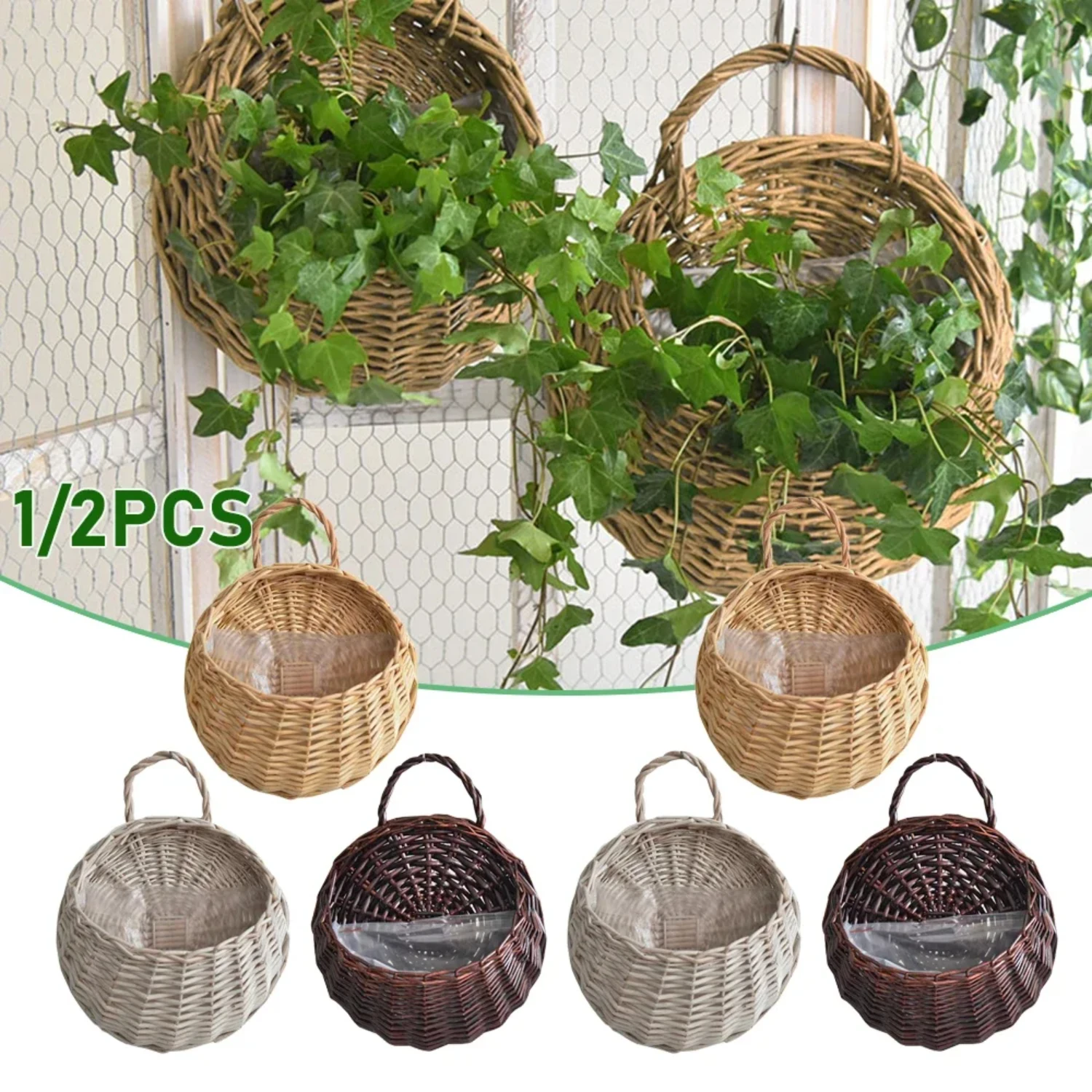 1/2pcs Handmade Woven Flower Basket Wall Hanging Wicker Rattan Garden Flower Pot Plant Basket Flower Vase Garden Balcony Decor
1/2pcs Handmade Woven Flower Basket Wall Hanging Wicker Rattan Garden Flower Pot Plant Basket Flower Vase Garden Balcony Decor