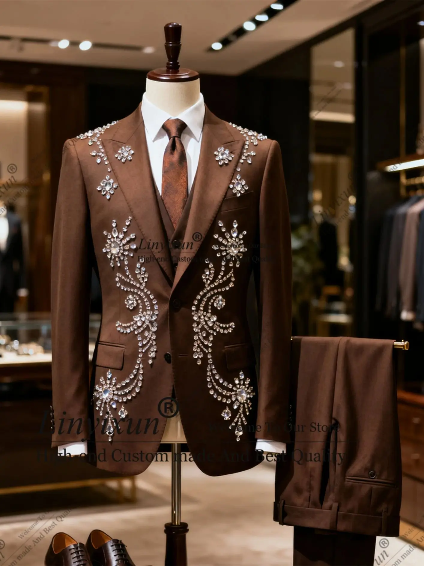 Элитные мужские костюмы-тройки для свадьбы и торжеств, индивидуальный пошив, приталенный крой, пиджаки для выпускного вечера, Slim Fit Roap Hombre
Элитные мужские костюмы-тройки для свадьбы и торжеств, индивидуальный пошив, приталенный крой, пиджаки для выпускного вечера, Slim Fit Roap Hombre