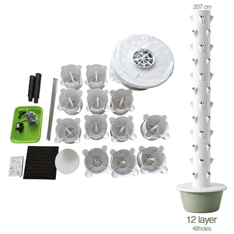 12 Layer Aeroponic Tower with High Rigidity Pump Easy to Operate for Home Garden
12 Layer Aeroponic Tower with High Rigidity Pump Easy to Operate for Home Garden