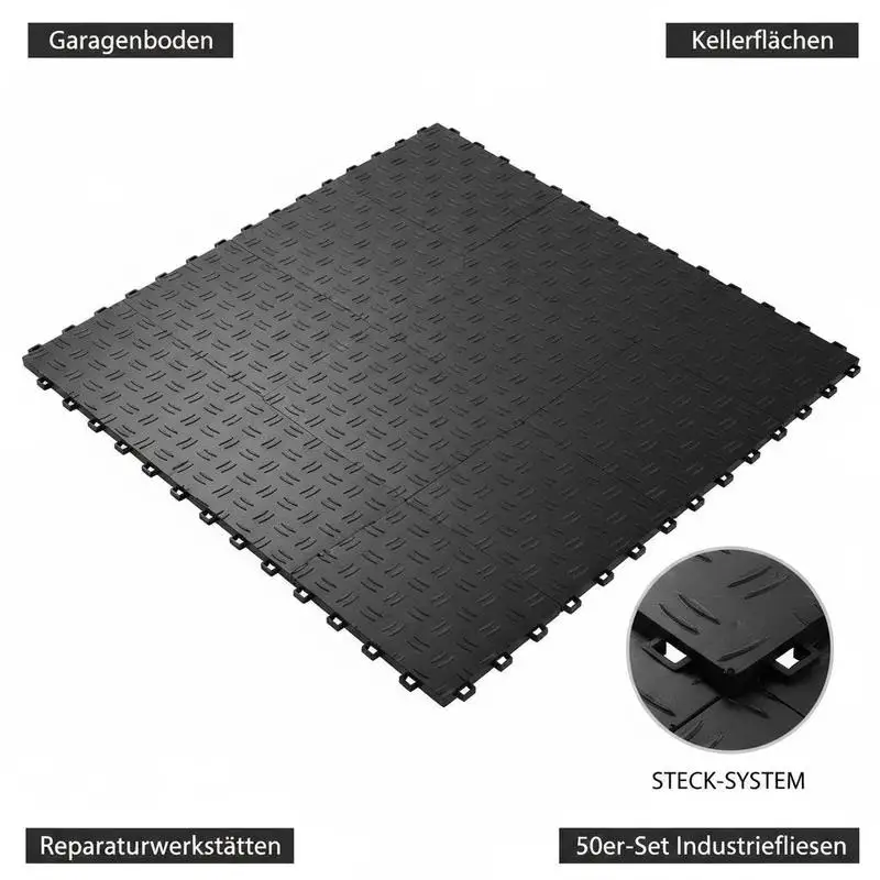 Modular Floor Mat 12 x 12 x 0.53 inch 50 Pack For Garages Basements Repair Shops Double-Sided Texture High Load Capacity Interlocking Grid Design Black
Modular Floor Mat 12 x 12 x 0.53 inch 50 Pack For Garages Basements Repair Shops Double-Sided Texture High Load Capacity Interlocking Grid Design Black