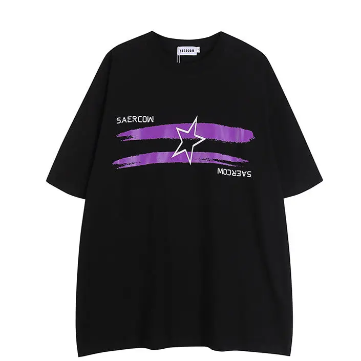 Fashion Ins American Retro Star Print Loose Oversize Half-sleeved Top Couple Personalized Streetwear Y2K Short-sleeved T-shirt
Fashion Ins American Retro Star Print Loose Oversize Half-sleeved Top Couple Personalized Streetwear Y2K Short-sleeved T-shirt