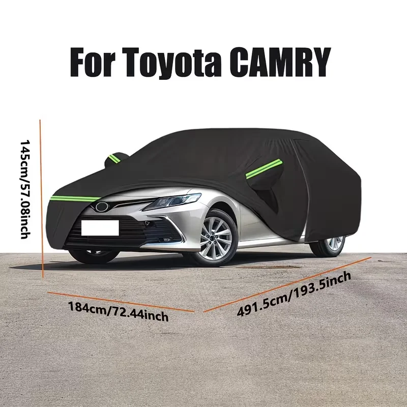 Sunshade Car Cover for Toyota Camry, All-Weather Black Car Cover with Zipper Door, Wind Buckle, And Reflective Strips, Designed
Sunshade Car Cover for Toyota Camry, All-Weather Black Car Cover with Zipper Door, Wind Buckle, And Reflective Strips, Designed