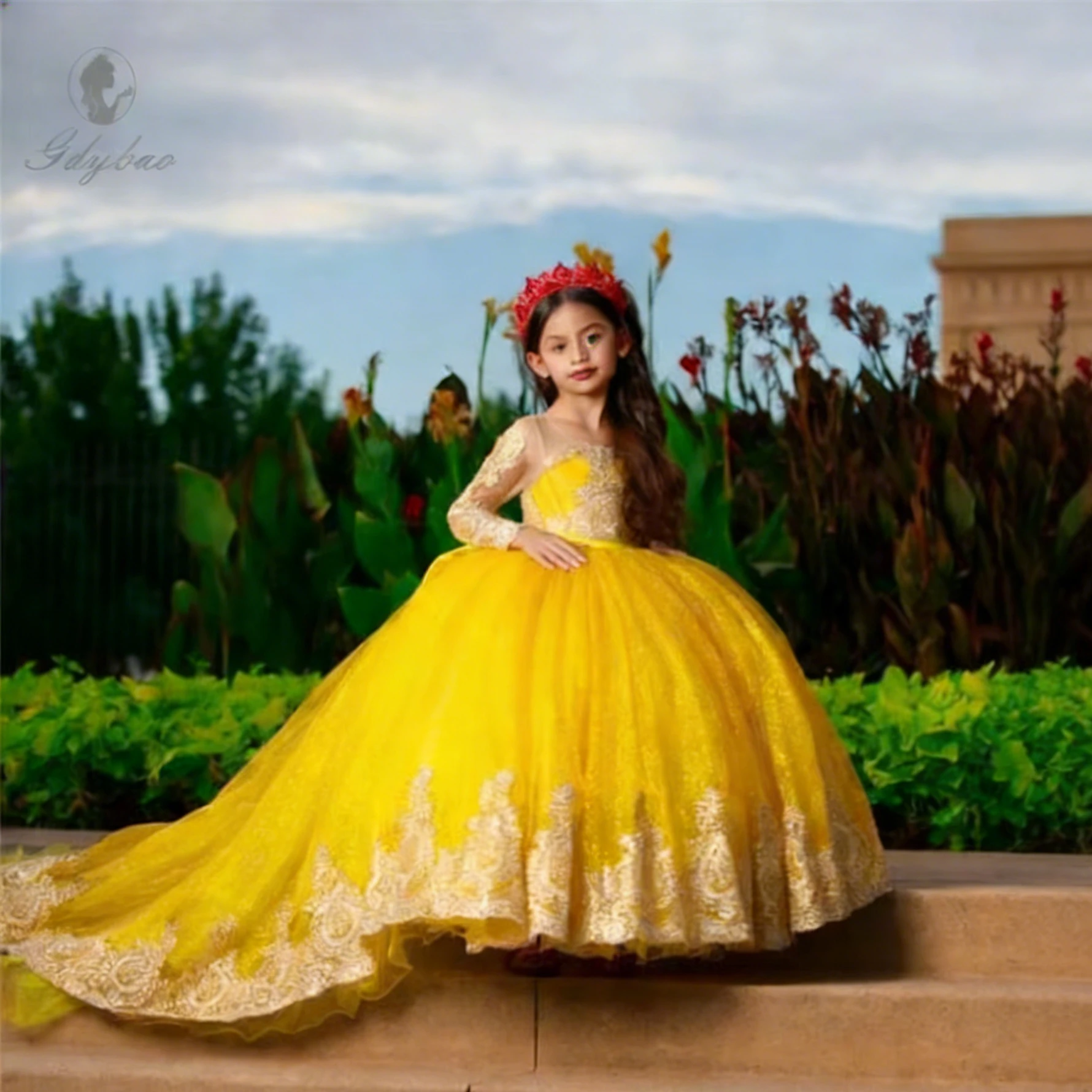 Customized Yellow Flower Girl Dress For Wedding Appliques Bowknot Long Sleeve Floor Length Kids Birthday First Communion Gown
Customized Yellow Flower Girl Dress For Wedding Appliques Bowknot Long Sleeve Floor Length Kids Birthday First Communion Gown
