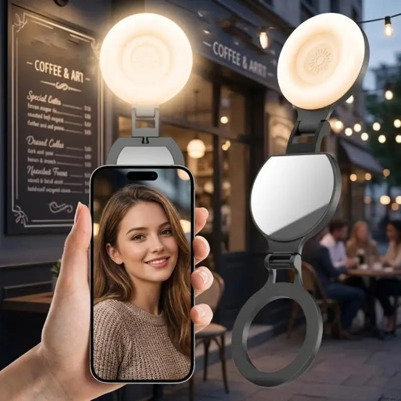 Multipurpose LED Light With Variable Color Setting And Integrated Mirror Suitable For Video Recording Phone Photography F19E
Multipurpose LED Light With Variable Color Setting And Integrated Mirror Suitable For Video Recording Phone Photography F19E