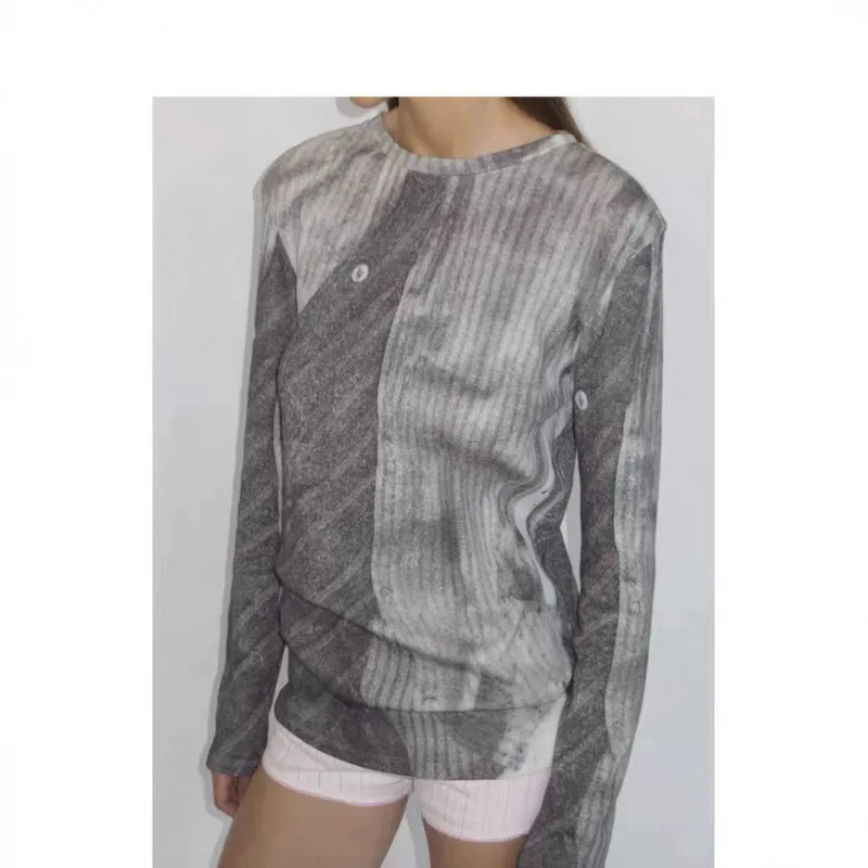 Paloma Wool Vintage Print Thin Faion Slim Fit Knitted Long Sve T irt Top Women's Classic Sle Tie Dye Polyester Fiber
Paloma Wool Vintage Print Thin Faion Slim Fit Knitted Long Sve T irt Top Women's Classic Sle Tie Dye Polyester Fiber