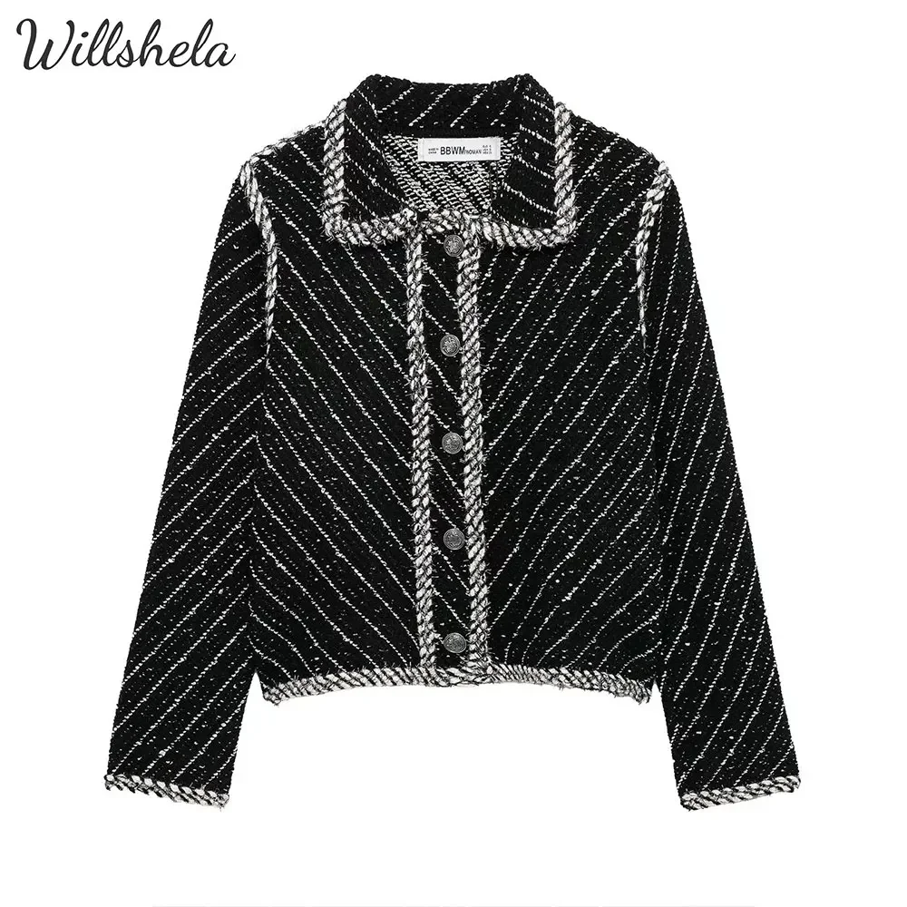Willshela Women Fashion Vintage Knitted Jakcet Lapel Collar Long Sleeves Female Chic Lady Mujer Casual Outfits
Willshela Women Fashion Vintage Knitted Jakcet Lapel Collar Long Sleeves Female Chic Lady Mujer Casual Outfits