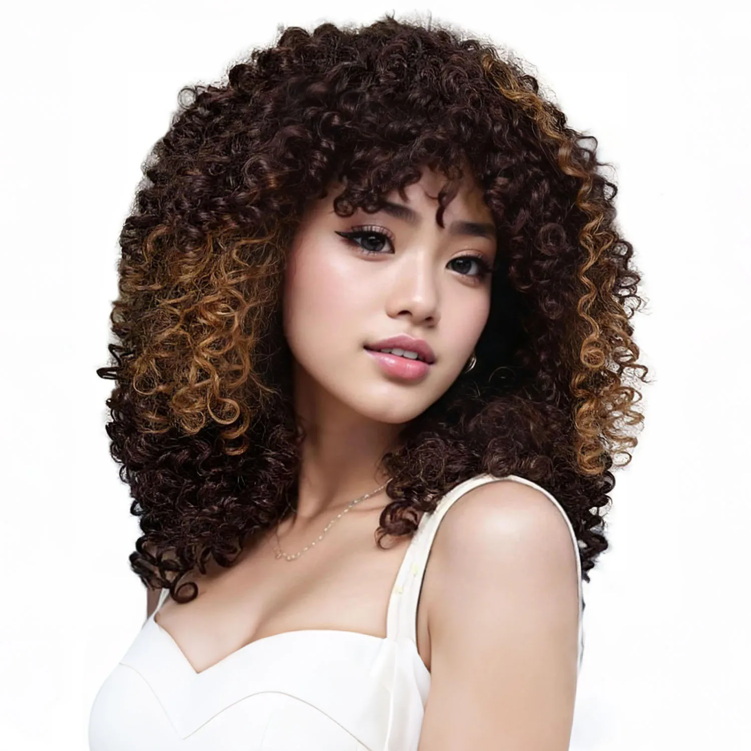 Synthetic Afro Wigs for Black Women Brown Mixed Blonde Long Kinky Curly Hair Wig with Bangs African American Female Full Wigs
Synthetic Afro Wigs for Black Women Brown Mixed Blonde Long Kinky Curly Hair Wig with Bangs African American Female Full Wigs