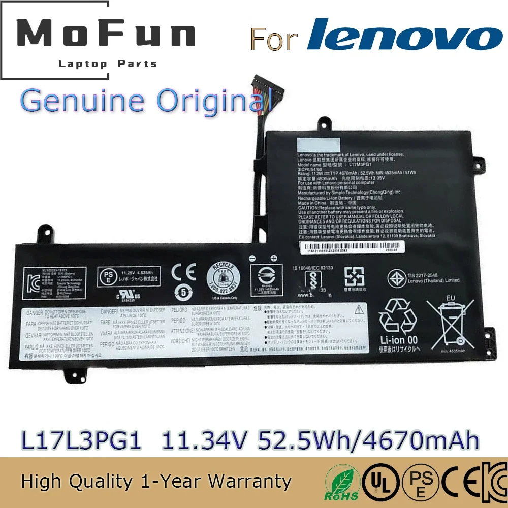 Brand New Original L17C3PG1 11.34V 52.5Wh Laptop Battery for Lenovo Legion Y530-15ICH Y545-PG0 Y540-17IRH Y540-15IRH L17L3PG1 et
Brand New Original L17C3PG1 11.34V 52.5Wh Laptop Battery for Lenovo Legion Y530-15ICH Y545-PG0 Y540-17IRH Y540-15IRH L17L3PG1 et