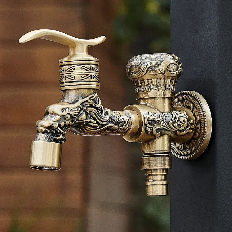Antique Carved Brass Copper Outdoor Garden Tap Traditional Style Faucet for Washing Machine Luxury Toilet Mop Water Faucet
Antique Carved Brass Copper Outdoor Garden Tap Traditional Style Faucet for Washing Machine Luxury Toilet Mop Water Faucet