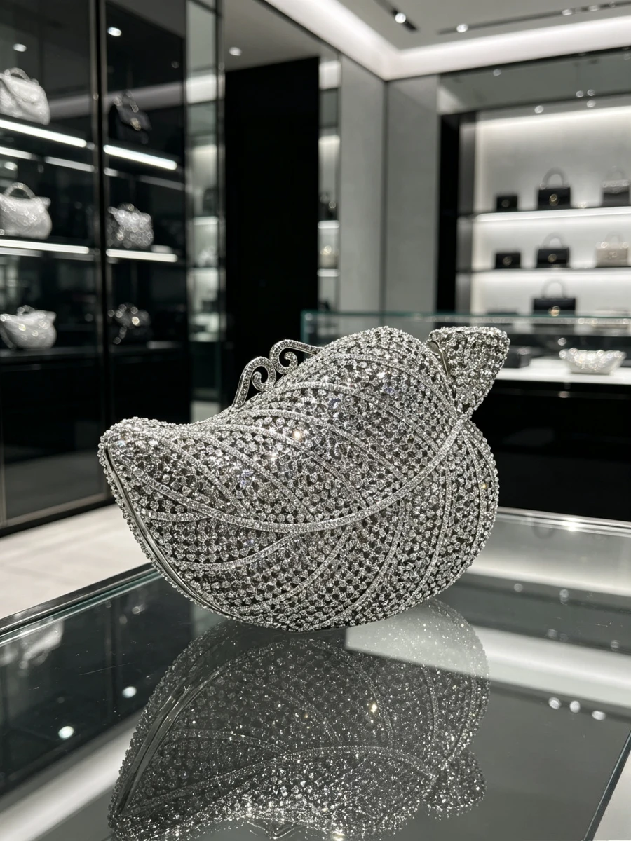 Silver Full Rhinestone Ingot Shaped Clutch Luxury Crystal Evening Bag For Middle Aged Women Wedding Party Unique Formal Purse
Silver Full Rhinestone Ingot Shaped Clutch Luxury Crystal Evening Bag For Middle Aged Women Wedding Party Unique Formal Purse