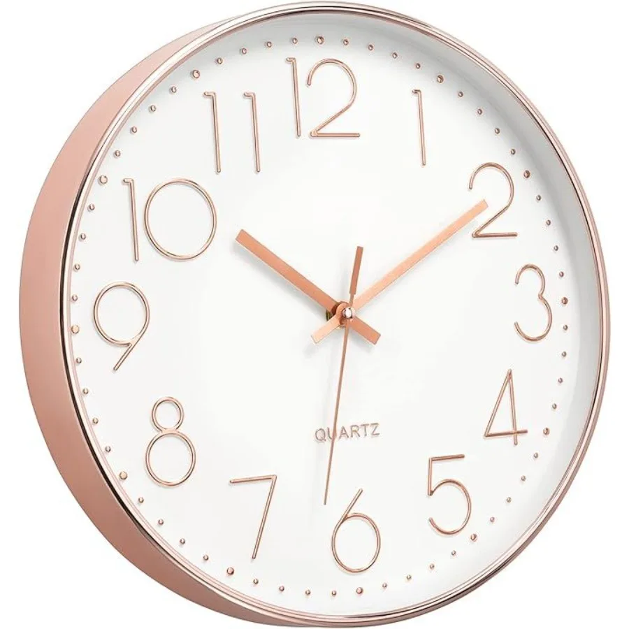 Modern wall clock for office, bedroom, living room, kitchen, home, school decor; rose gold metal; silent non-ticking quartz mov
Modern wall clock for office, bedroom, living room, kitchen, home, school decor; rose gold metal; silent non-ticking quartz mov