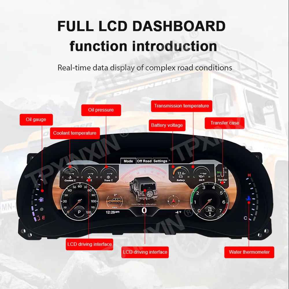 Car LCD Digital Cluster For Jeep Wrangler 2011-2018 Virtual Cockpit Speed Meter Head Unit Car Dashboard Display HD Screen Linux
Car LCD Digital Cluster For Jeep Wrangler 2011-2018 Virtual Cockpit Speed Meter Head Unit Car Dashboard Display HD Screen Linux
