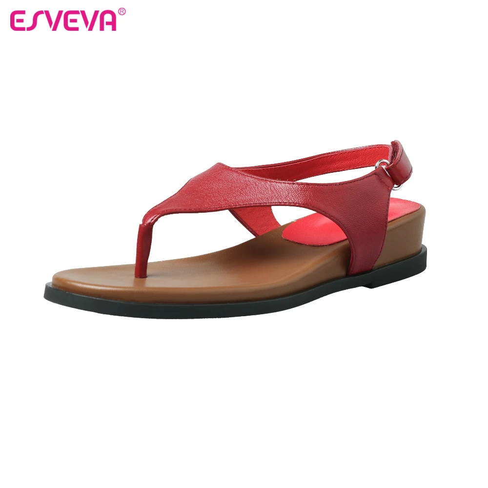 ESVEVA 2026 Fashion Women Summer Sandals Shoes Wedge High Heels Round Toe Genuine Leather Flip-flops Casual Shoes Dress 34-40
ESVEVA 2026 Fashion Women Summer Sandals Shoes Wedge High Heels Round Toe Genuine Leather Flip-flops Casual Shoes Dress 34-40