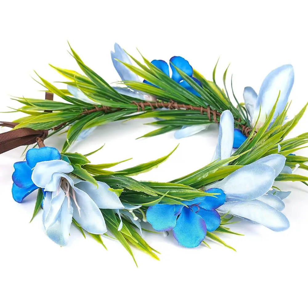 Hawaiian Leis Flower Crown - Blue Hawaii Floral Headband Artificial Tropical Flower Headpiece with Ribbon Lei Luau Dress Up H
Hawaiian Leis Flower Crown - Blue Hawaii Floral Headband Artificial Tropical Flower Headpiece with Ribbon Lei Luau Dress Up H