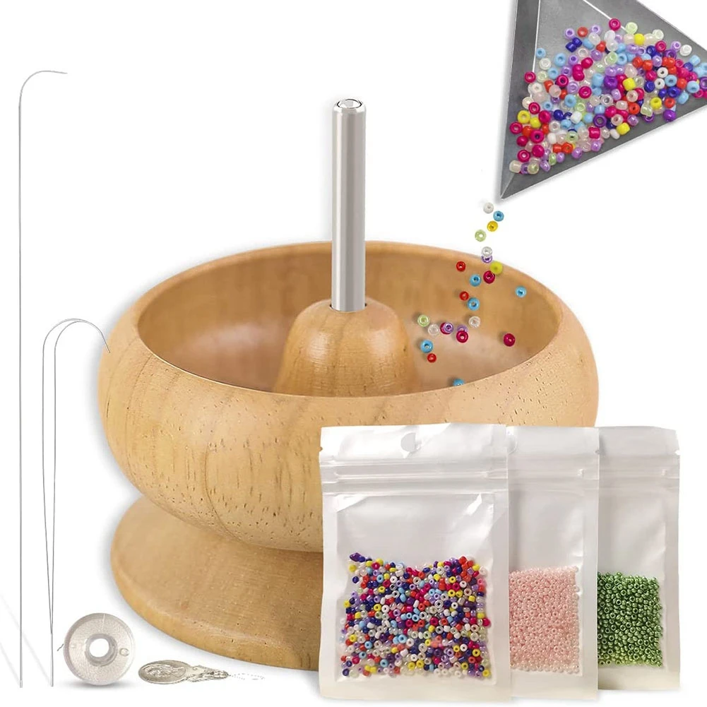 Fourth Generation Wooden Bead Spinner with Aluminum Triangle Bead Sorting Tray,3 Bags Seed Beads for Jewelry Making
Fourth Generation Wooden Bead Spinner with Aluminum Triangle Bead Sorting Tray,3 Bags Seed Beads for Jewelry Making