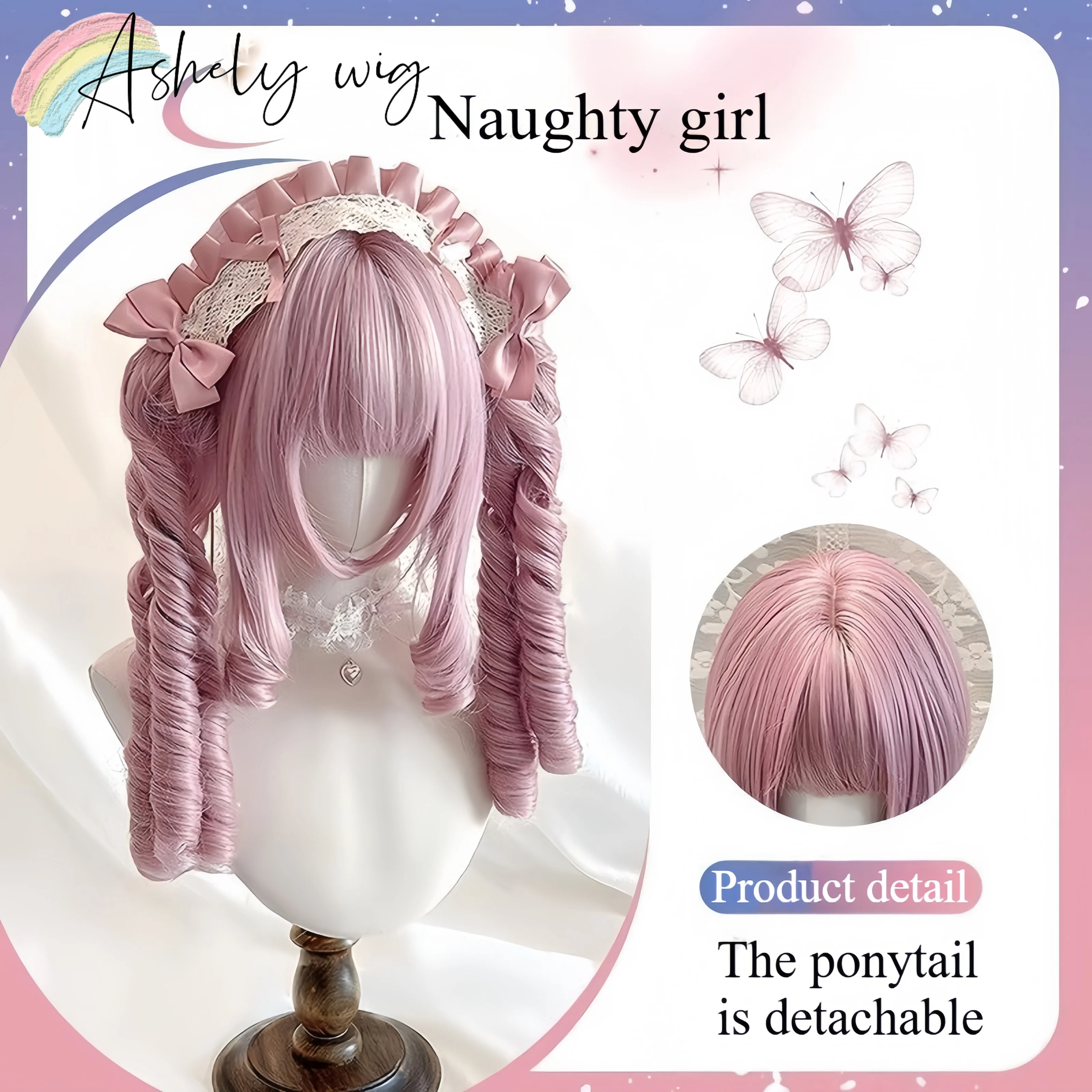 Ashely Pink Wig Lolita Cute Double Ponytail Wig Mischievous Girl's Cute Roman Curly High Quality Synthetic Wigs for cosplay
Ashely Pink Wig Lolita Cute Double Ponytail Wig Mischievous Girl's Cute Roman Curly High Quality Synthetic Wigs for cosplay